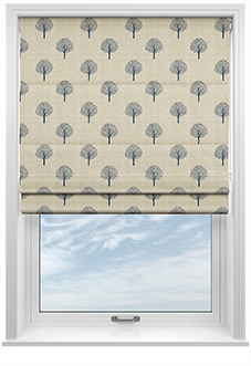 Emily Bond Yew Tree, Navy - Twist&Fit Roman Blind
